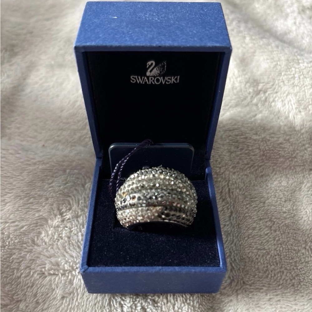 Swarovski Silver Crystal Pavé Dome Ring